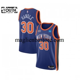 Maglia NBA New York Knicks Julius Randle 30 2023-2024 Nike City Edition Blu Swingman - Bambino